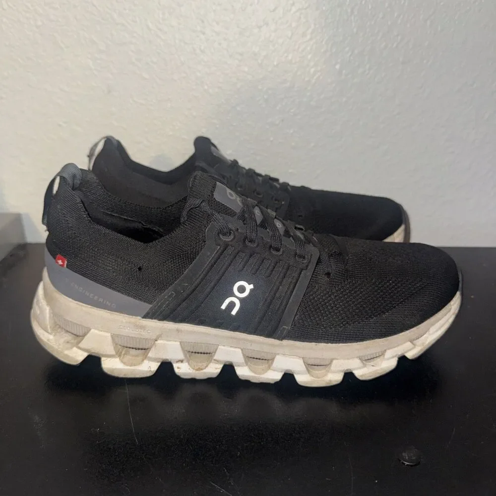 On Cloudswift 3 Womens Size 7.5 Black White Athletic Running Shoes Sneakers